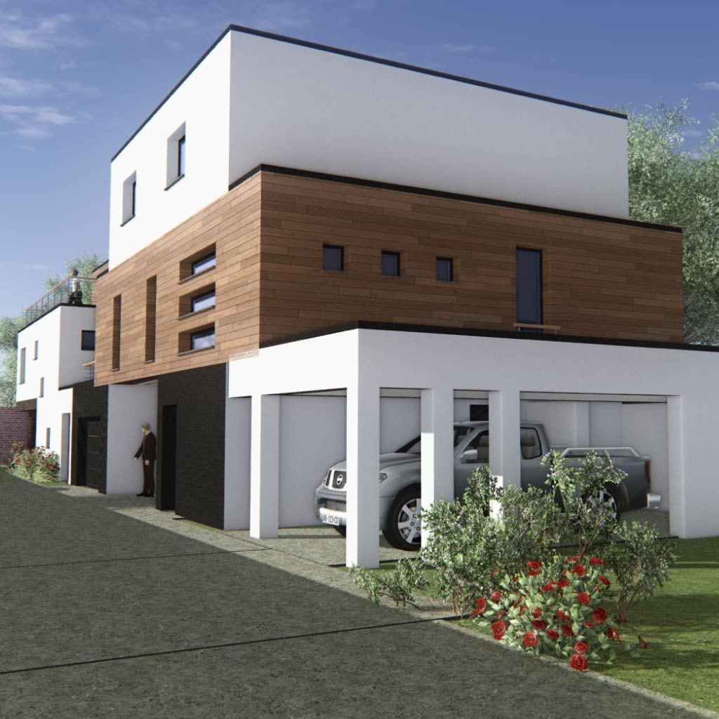 Maison individuelle, construction neuve - Vue 3D - BK Architectes