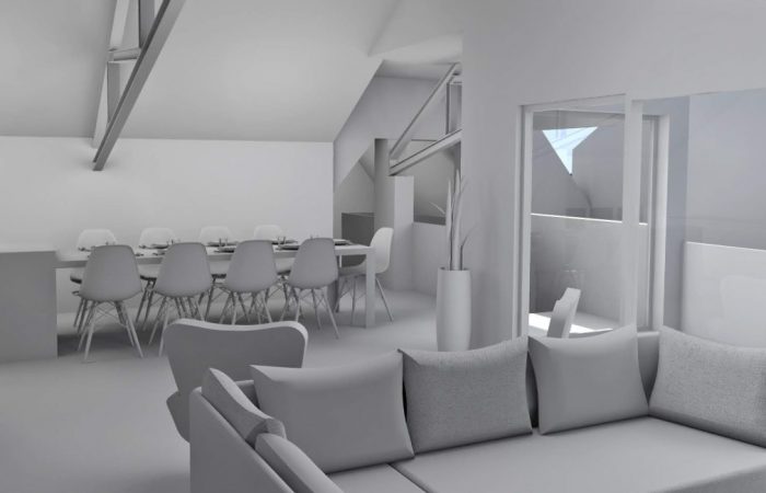 Design d'intérieur d'un loft - Maquette blanche 3 - BK Architectes