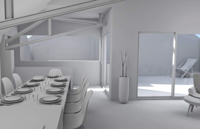 Design d'intérieur d'un loft - Maquette blanche 4 - BK Architectes
